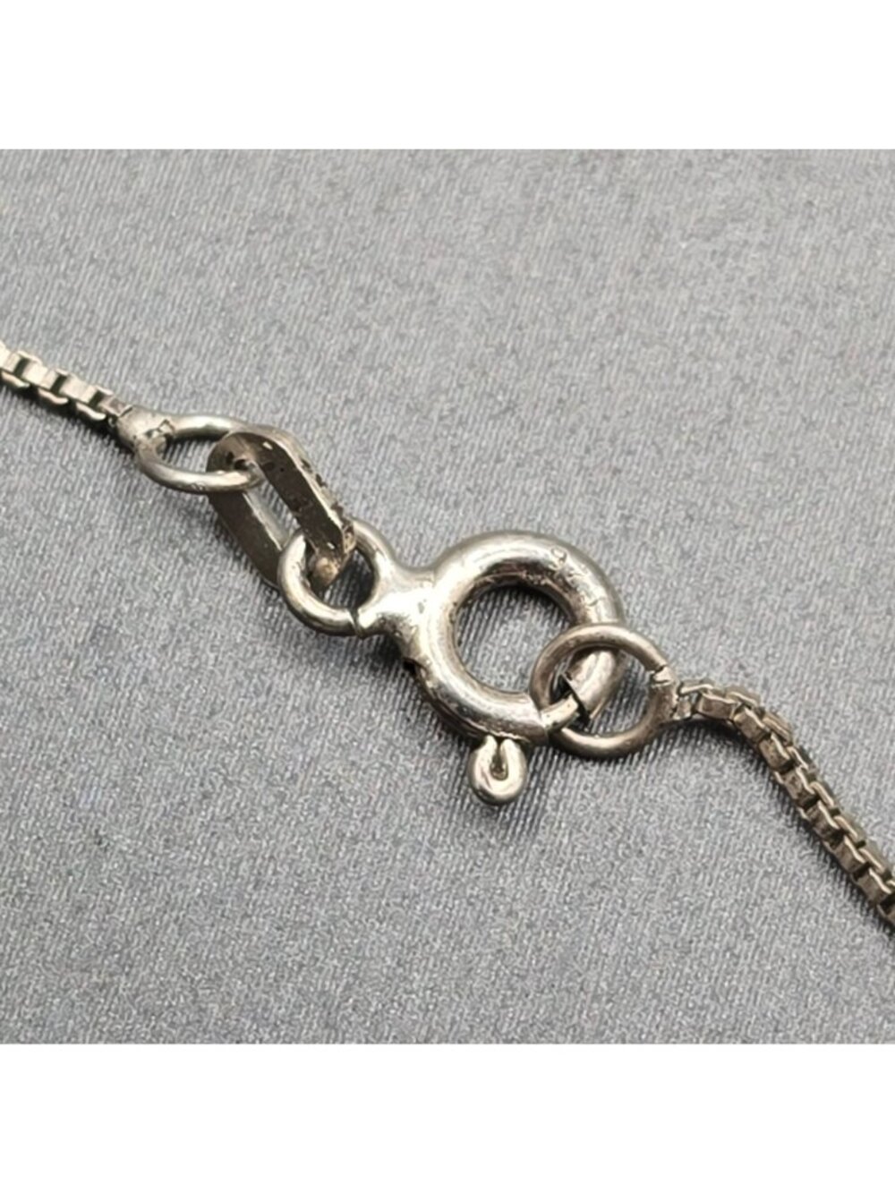 Vintage Sterling Silver Heart Necklace 18" Lattice Mesh Signed SA 925 Box Chain - Picture 8 of 15